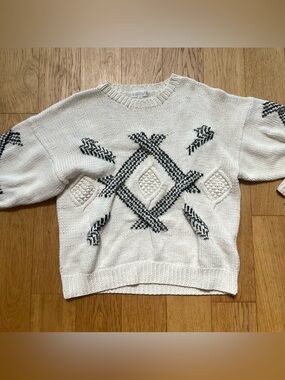 Reunion Menswear Cotton Wool Blend Multicolor Cream Sweater